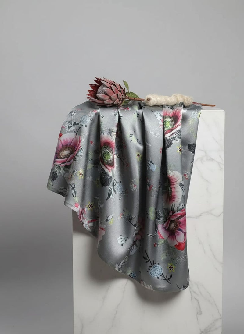 Vintage Flower Bunch Digital Printed Fabric - Japan Satin