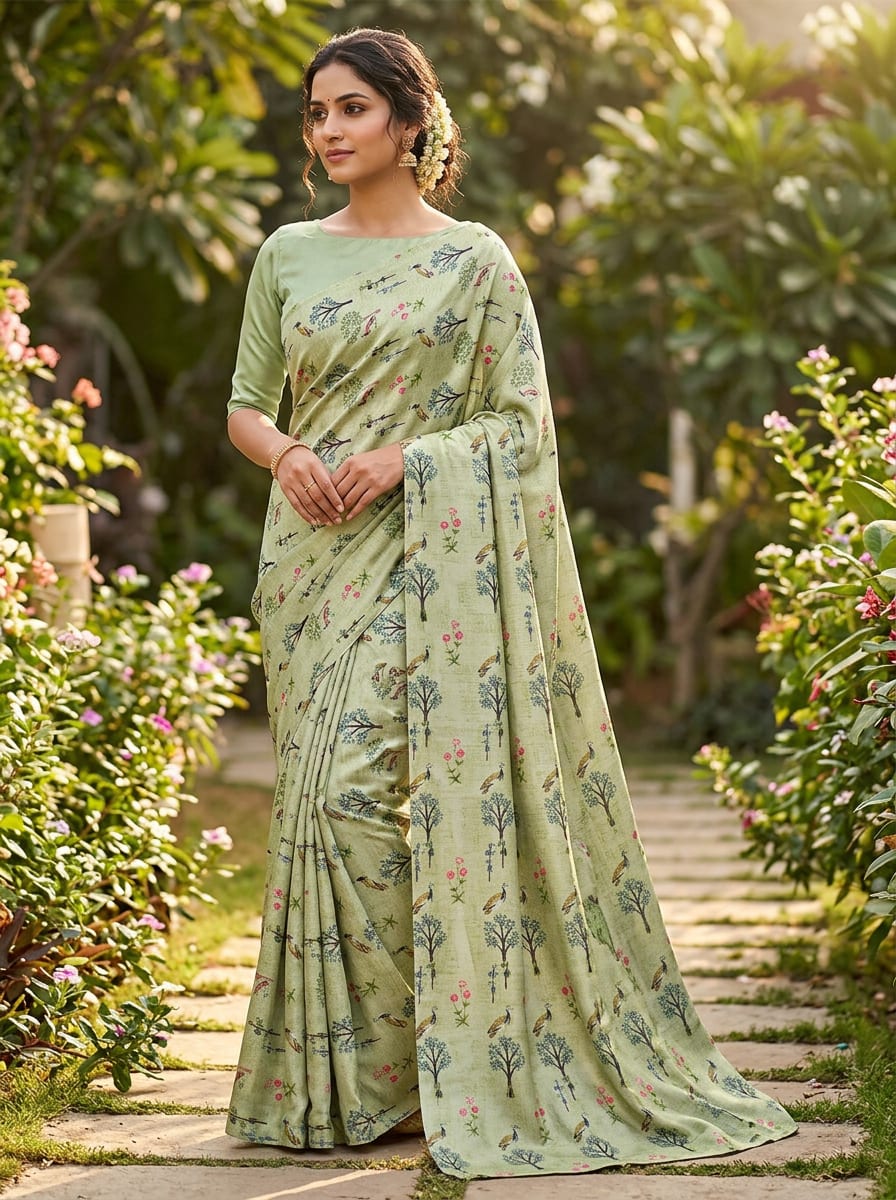 A Whimsical Scene Woven in Satin