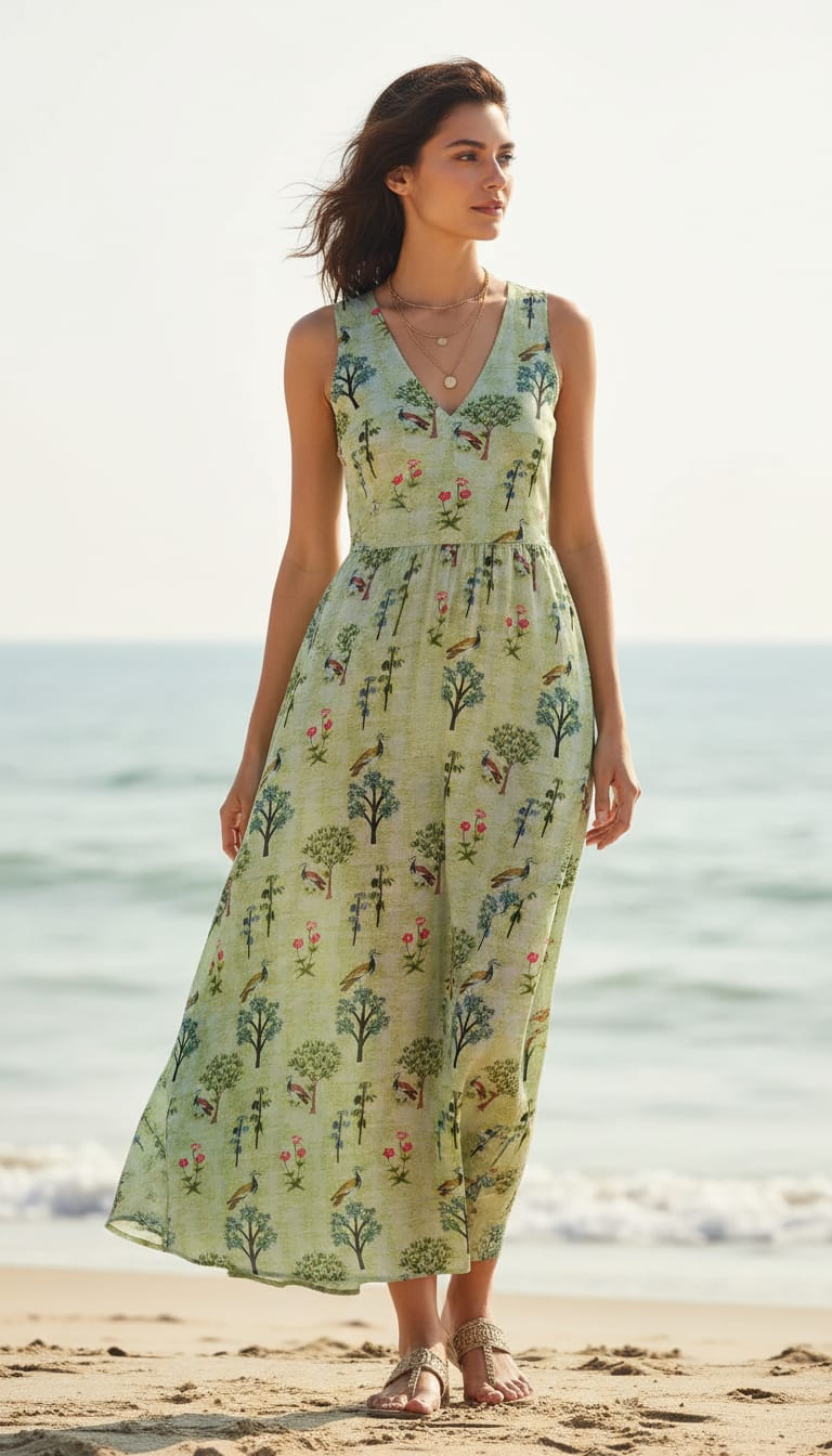 Pista Chinoiserie With Birds Digital Printed Fabric - Weightless