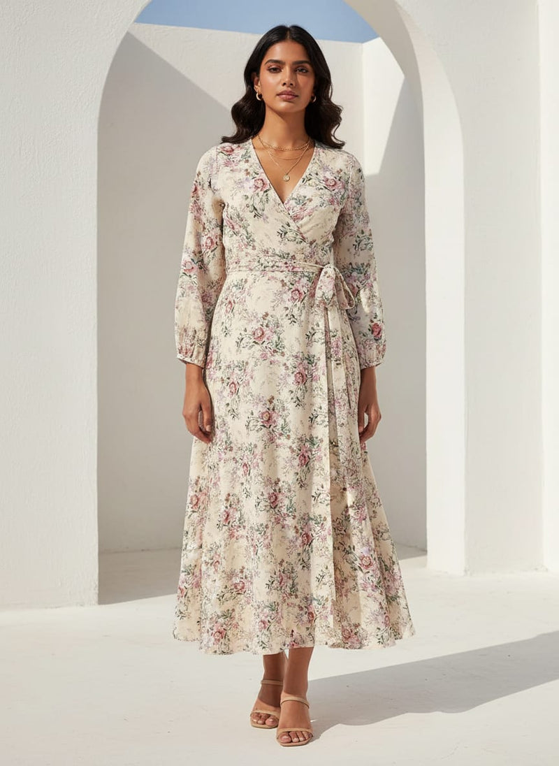 Big Floral Chintz Allover Digital Printed Fabric  - Weightless