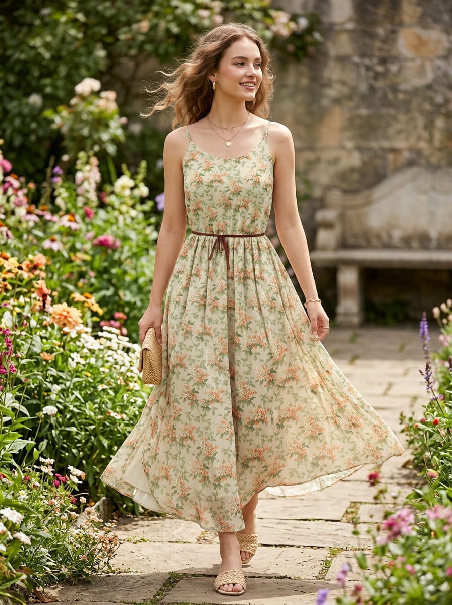 A Print Reminiscent of a Country Garden