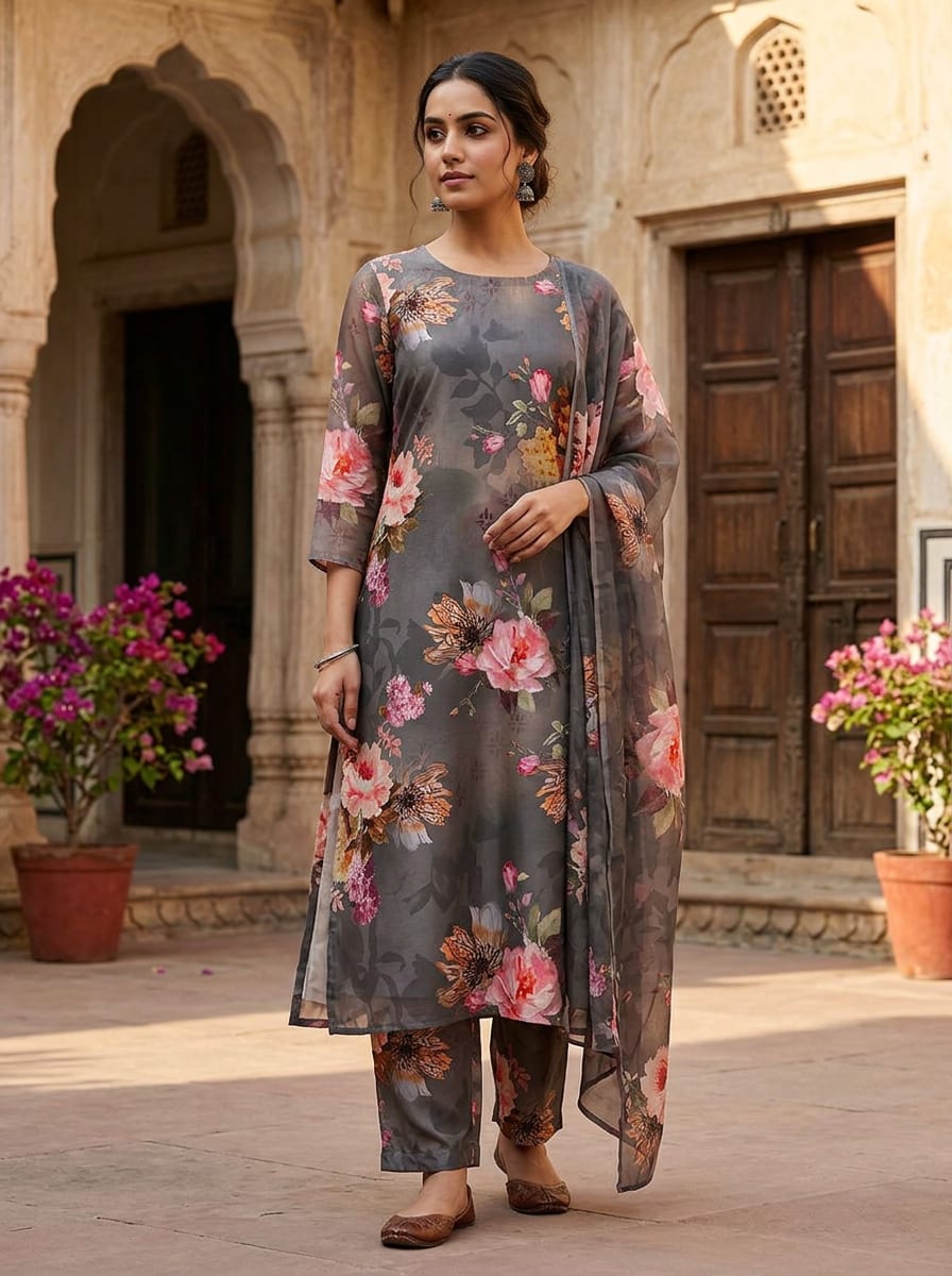 A Print Reminiscent of a Vintage Garden