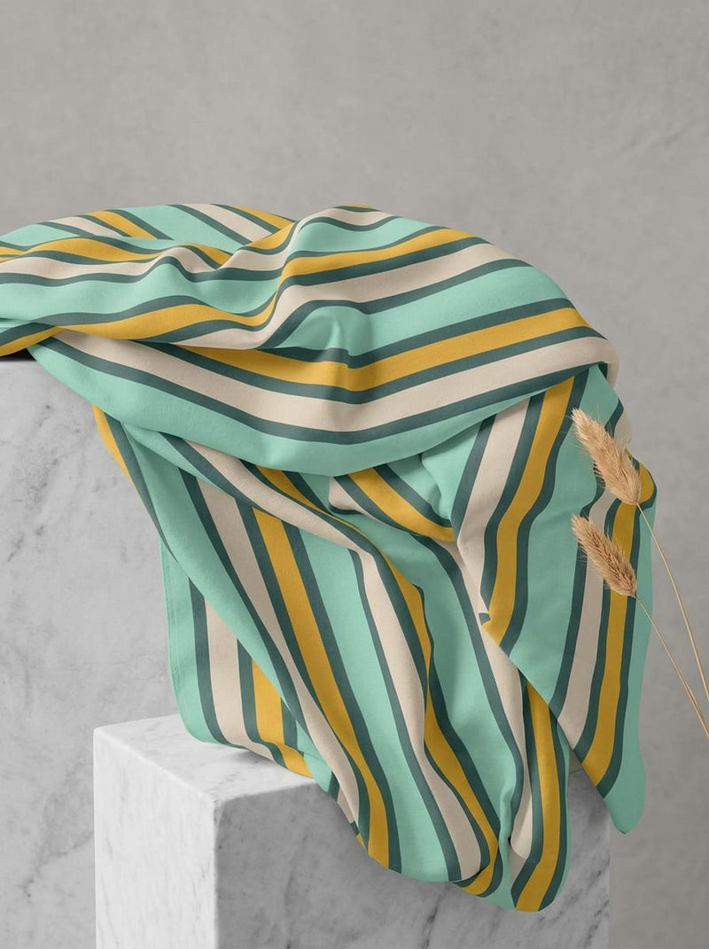 Multicolor Modern Vertical Stripes Weightless Digital Printed Fabric