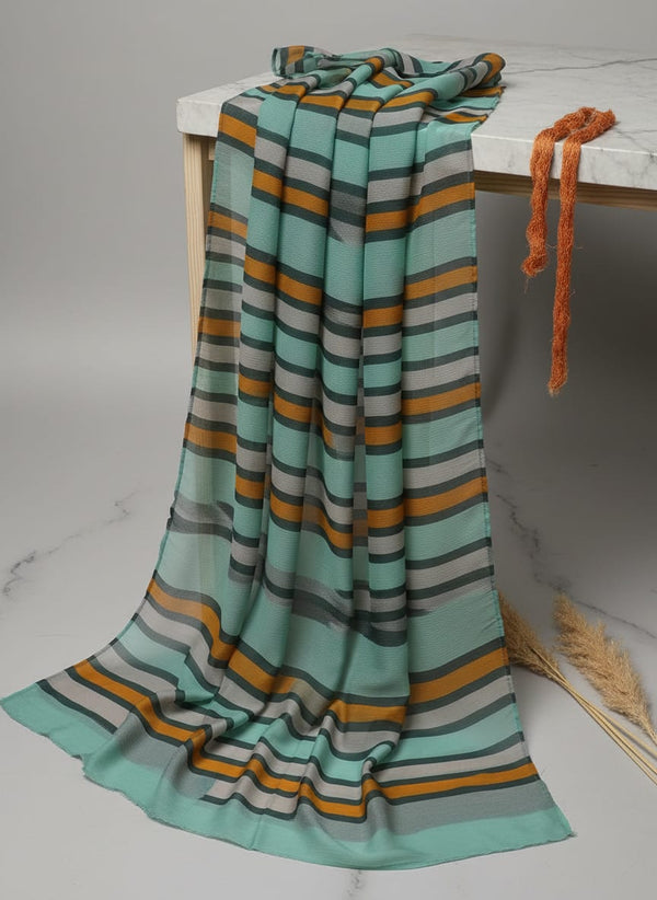 Multicolor Wavy Abstract Stripes Pure Chinon Digital Printed Fabric - Fabric Editorial Studio Flatlay Lookbook - PC-0-TA07542-106