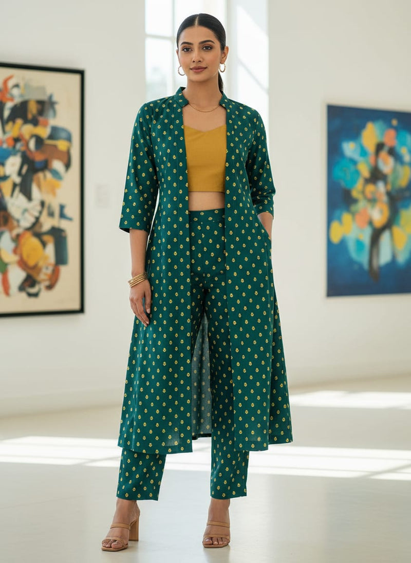 Small and Single Motif Digital Printed Fabric - Kora Silk