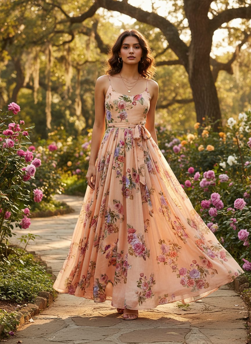 A Watercolour Garden on Soft Muslin