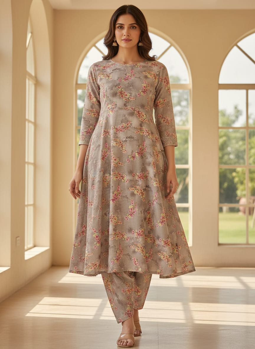 Ditsy Cool Summer Pattern Digital Printed Fabric - Pure Muslin