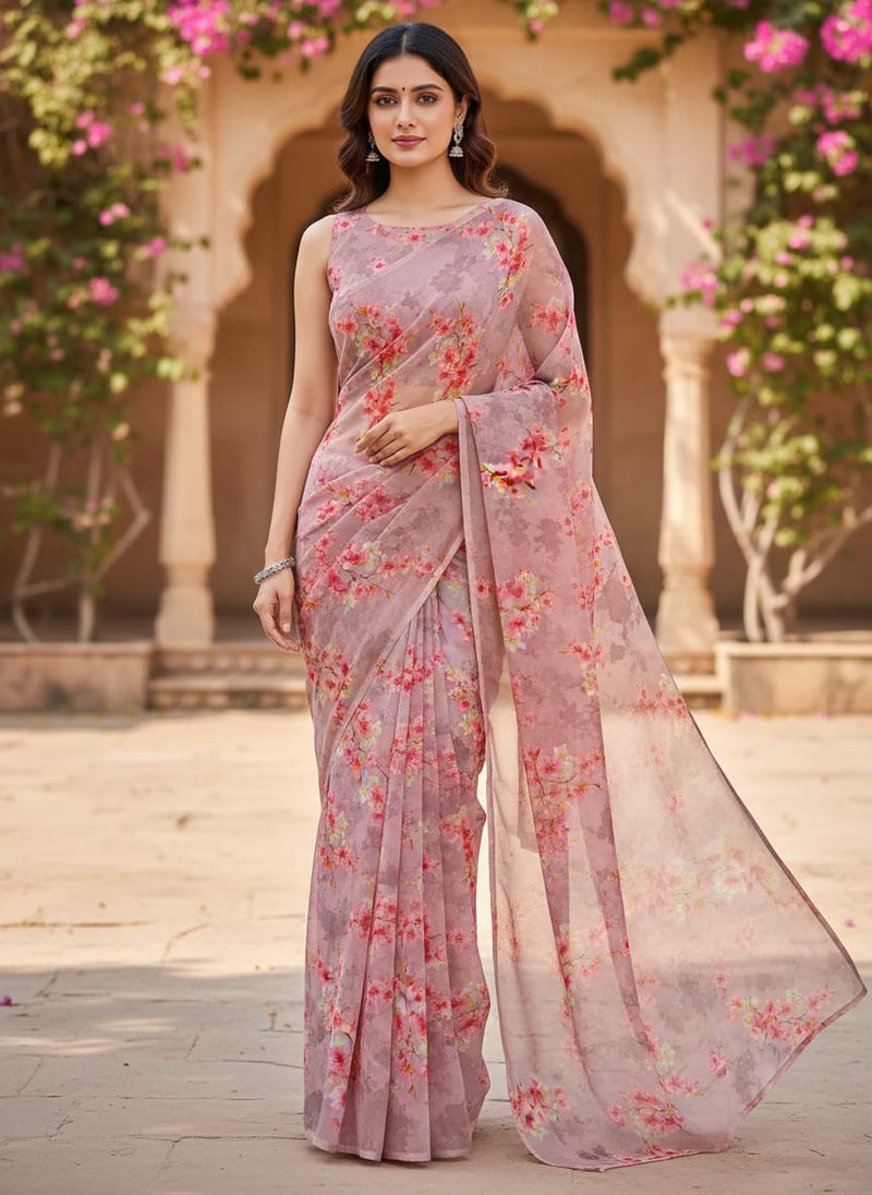 Ditsy Cool Summer Pattern Digital Printed Fabric - Pure Georgette