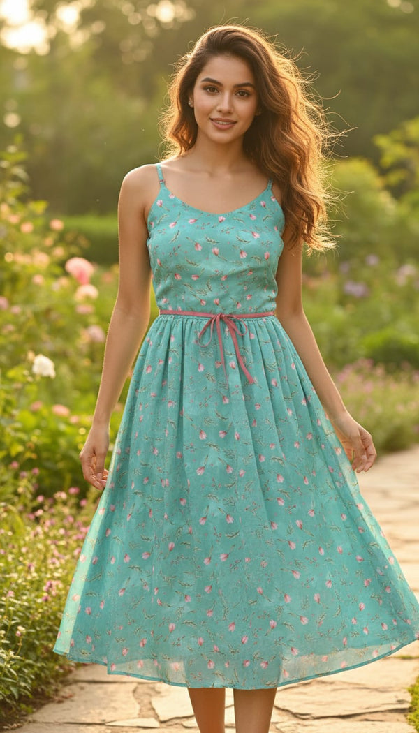 Romantic And Feminine Digital Printed Fabric - Pure Georgette - alternate view