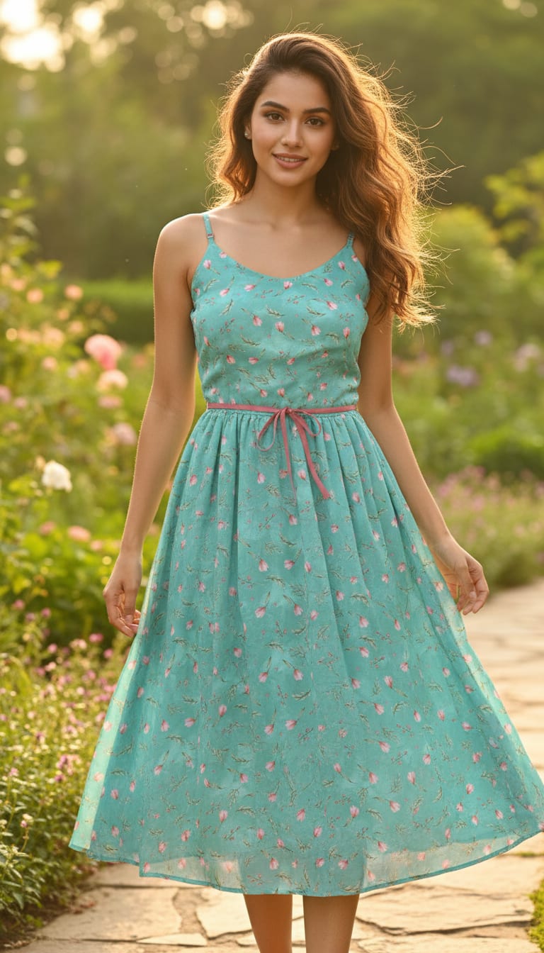 Romantic And Feminine Digital Printed Fabric - Pure Georgette