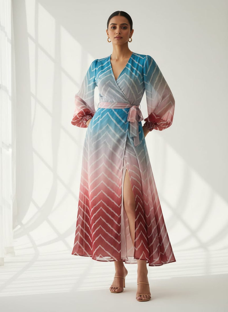 Morden Colours Of Zigzag Digital Printed Fabric - Weightless