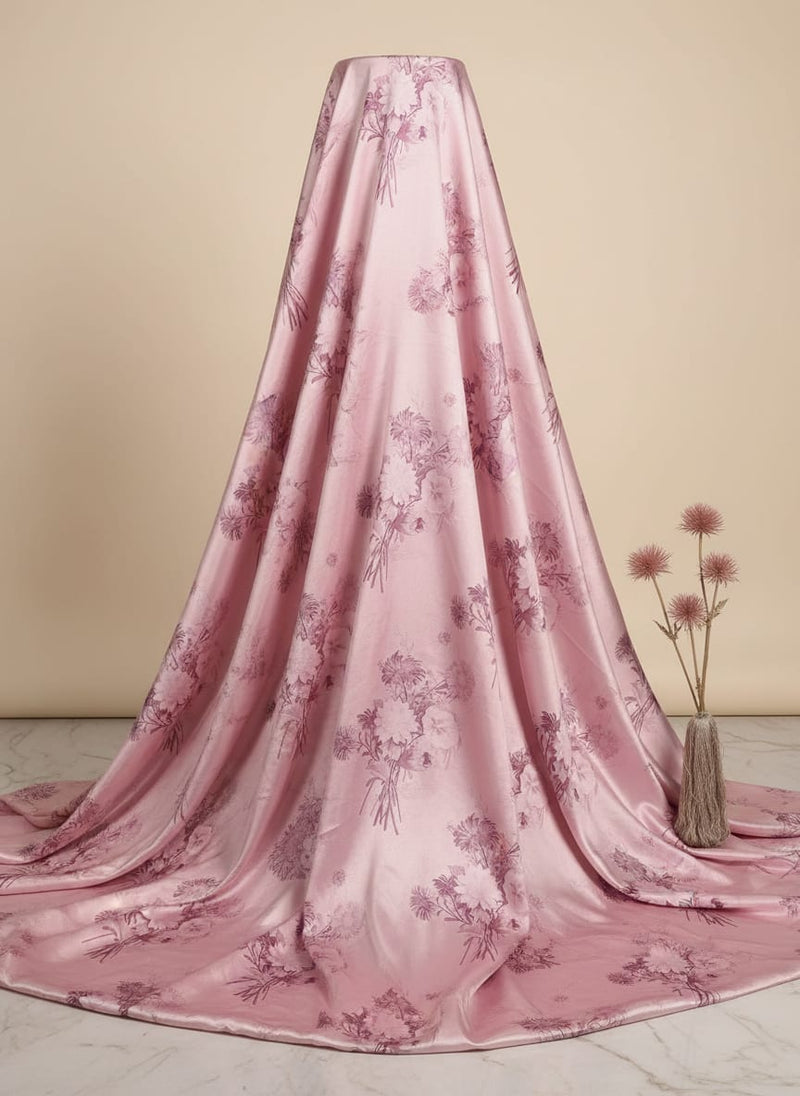 Pinkish Sunflower And Citntz Digital Printed Fabric - Crepe