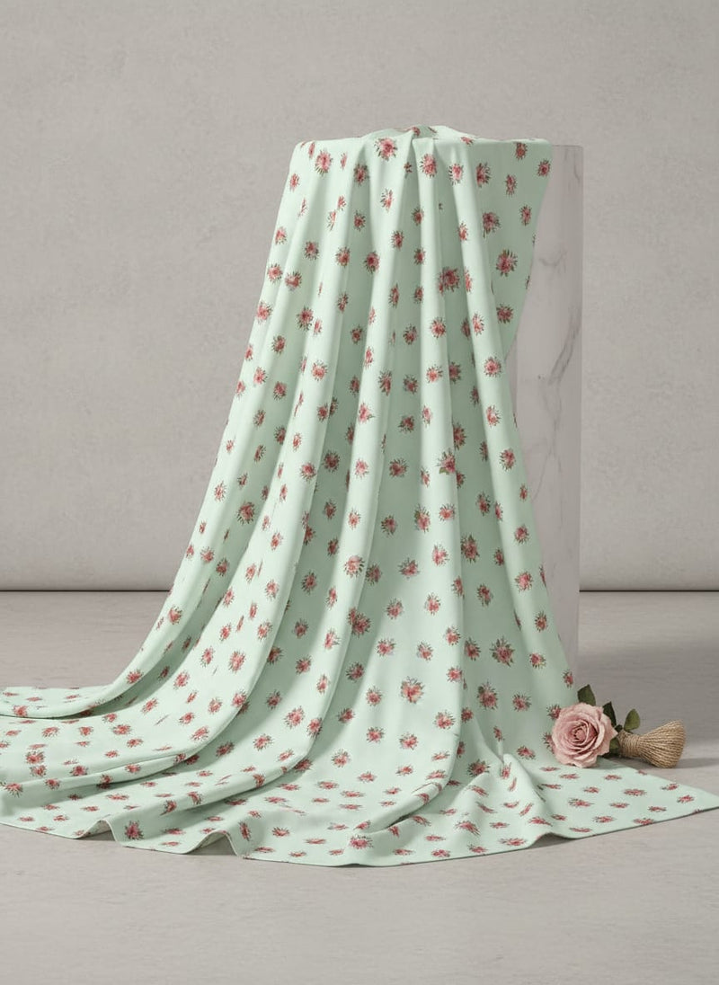 Lovely Tiny Orchid Repeat Digital Printed Fabric - Kora Silk