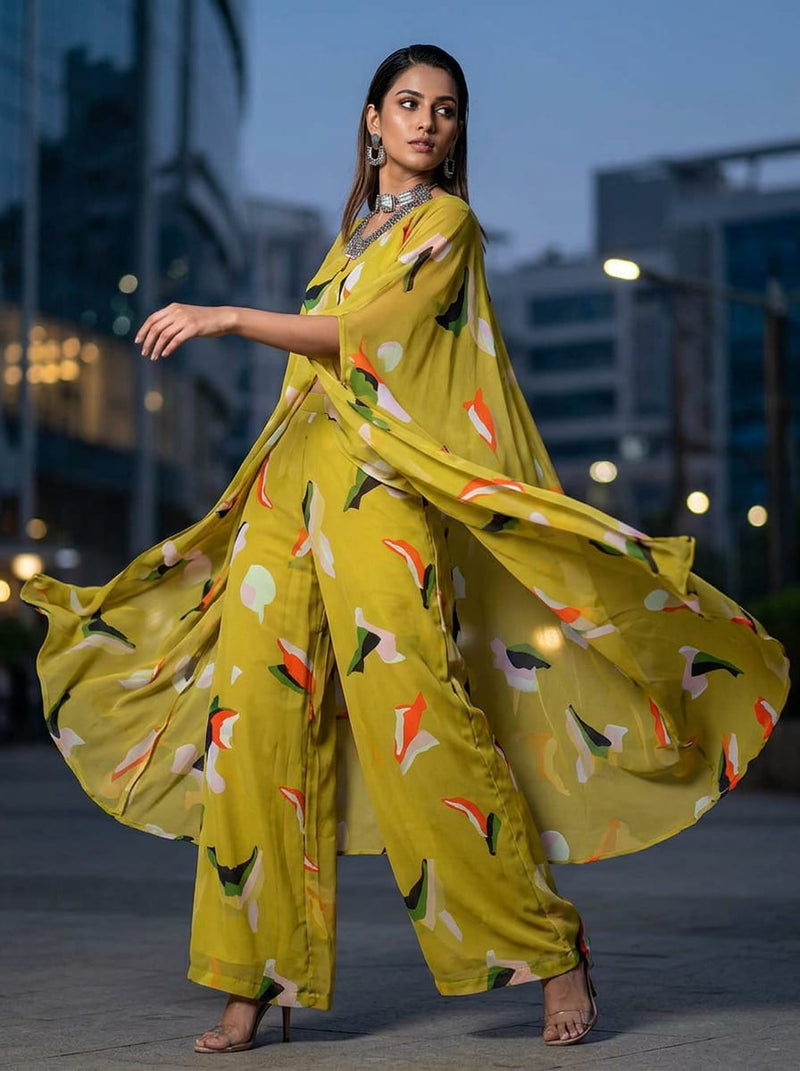 Olive Abstract Brushstroke Shapes Weightless Digital Printed Fabric