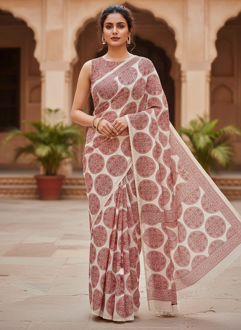 Oriental Paisley Patterns Digital Printed Fabric - Tusser Silk