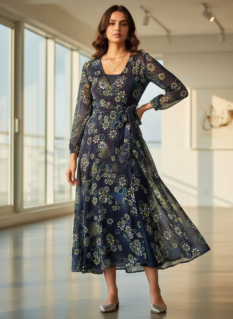 Royal Orchid Ditsy Digital Printed Fabric - Weightless