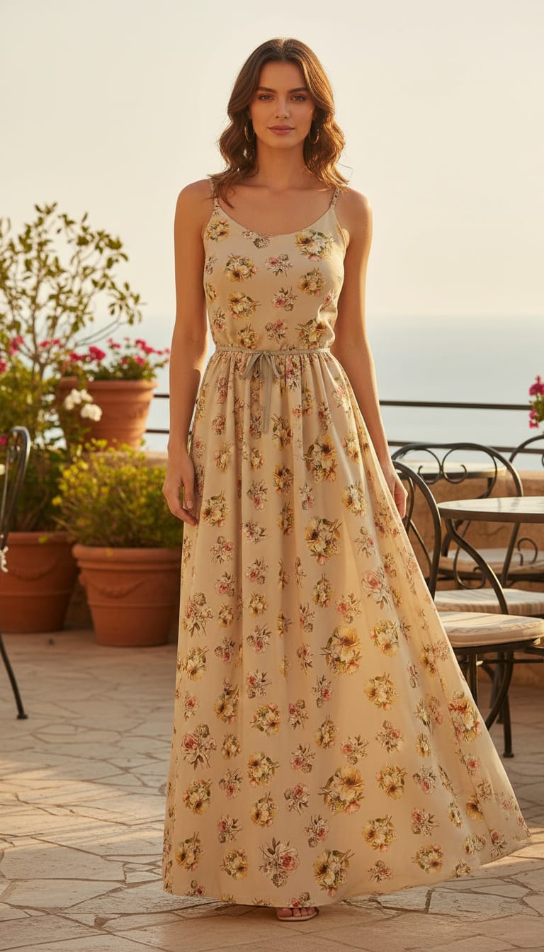 Cream Vintage Floral Bouquet Silk Crepe Digital Printed Fabric