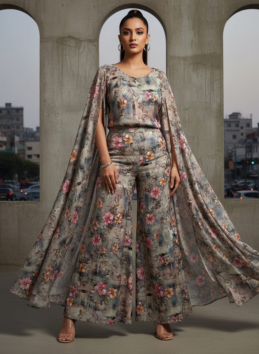 Where Painted Textures Meet Delicate Florals