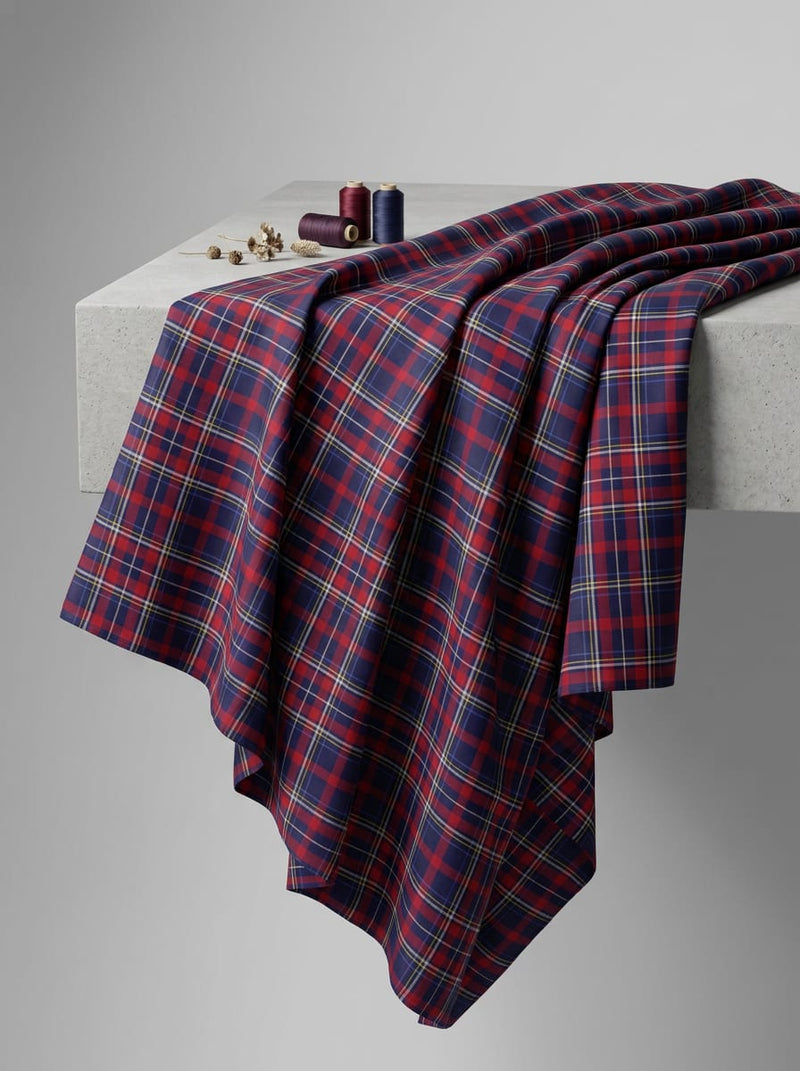 Multicolor Classic Tartan Check Pattern Kora Silk Digital Printed Fabric
