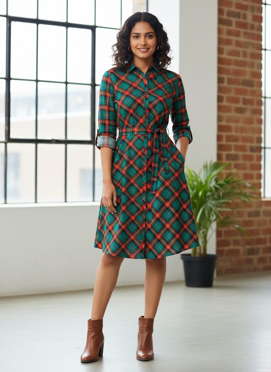 Multicolor Classic Tartan Check Pure Cotton Digital Printed Fabric