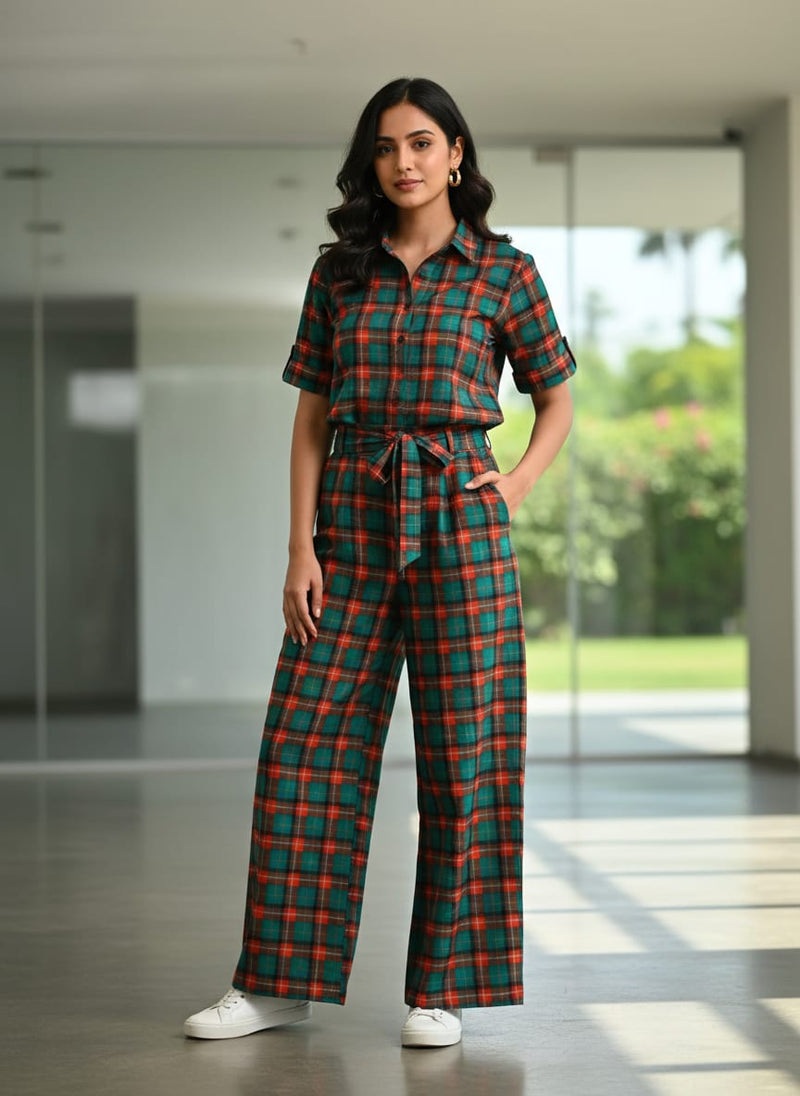 Multicolor Classic Tartan Check Pure Cotton Digital Printed Fabric