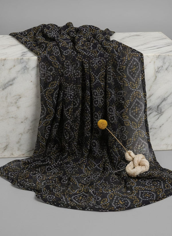 Tiny Yellow And White Doted Digital Printed Fabric - Pure Chiffon - Fabric Editorial Studio Flatlay Lookbook - PCH-0-TA08713P2-96