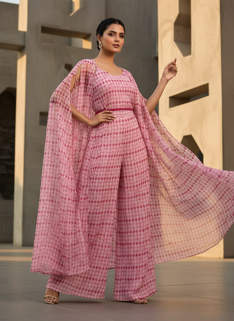 Lattice Star Patterns Digital Printed Fabric - Pure Chiffon