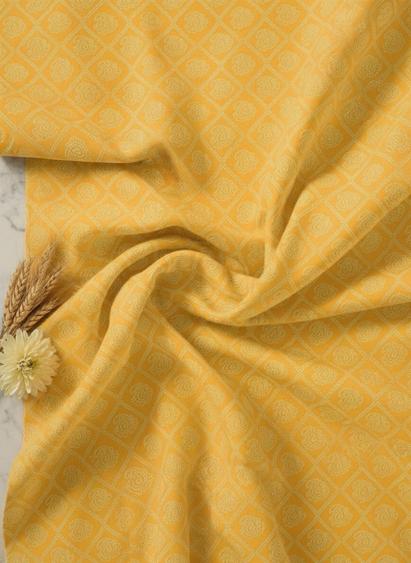 Creative Yellow Doted Seamless Digital Printed Fabric - Pure Chinon - Fabric Editorial Studio Flatlay Lookbook - PC-0-TA08750-106