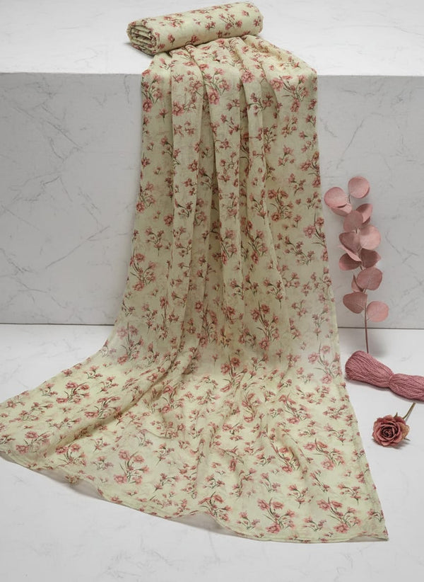 Beautiful Tiny Pink Chintz Digital Printed Fabric - Kota Doria - Fabric Editorial Studio Flatlay Lookbook - KD-0-TA08789-110