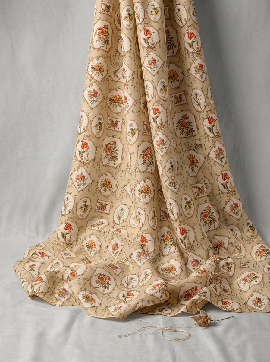 A Gallery of Blooms on Woven Cloth