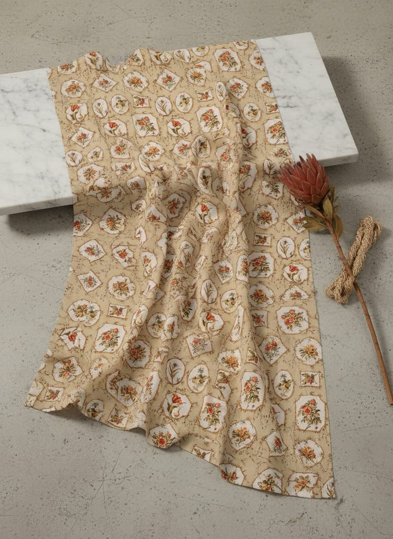 Attractive Floral Shape Valley Digital Printed Fabric - Crepe