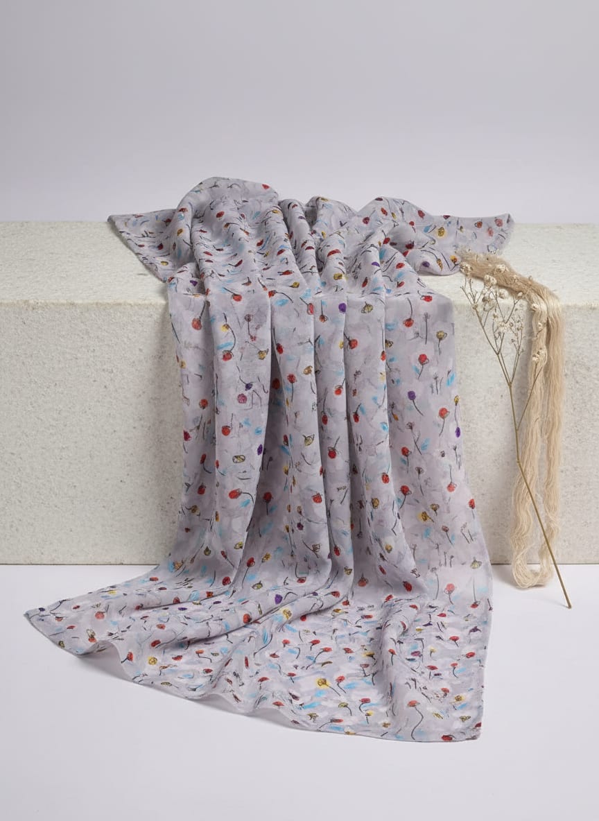 Multicolor Colorful Ditsy Floral Weightless Digital Printed Fabric