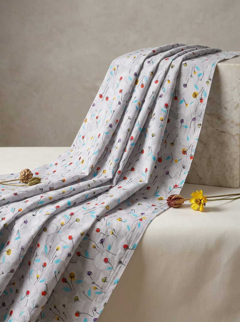Multicolor Ditsy Wildflower Print Pure Cotton Digital Printed Fabric