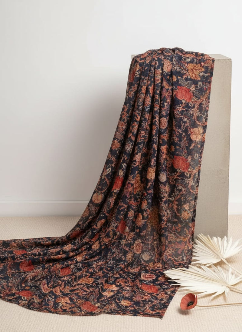 Japanese Chinoiserie Natural Digital Printed Fabric - Weightless