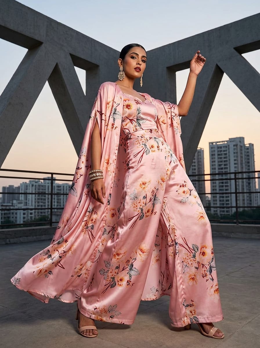 A Print That Blooms on Satin