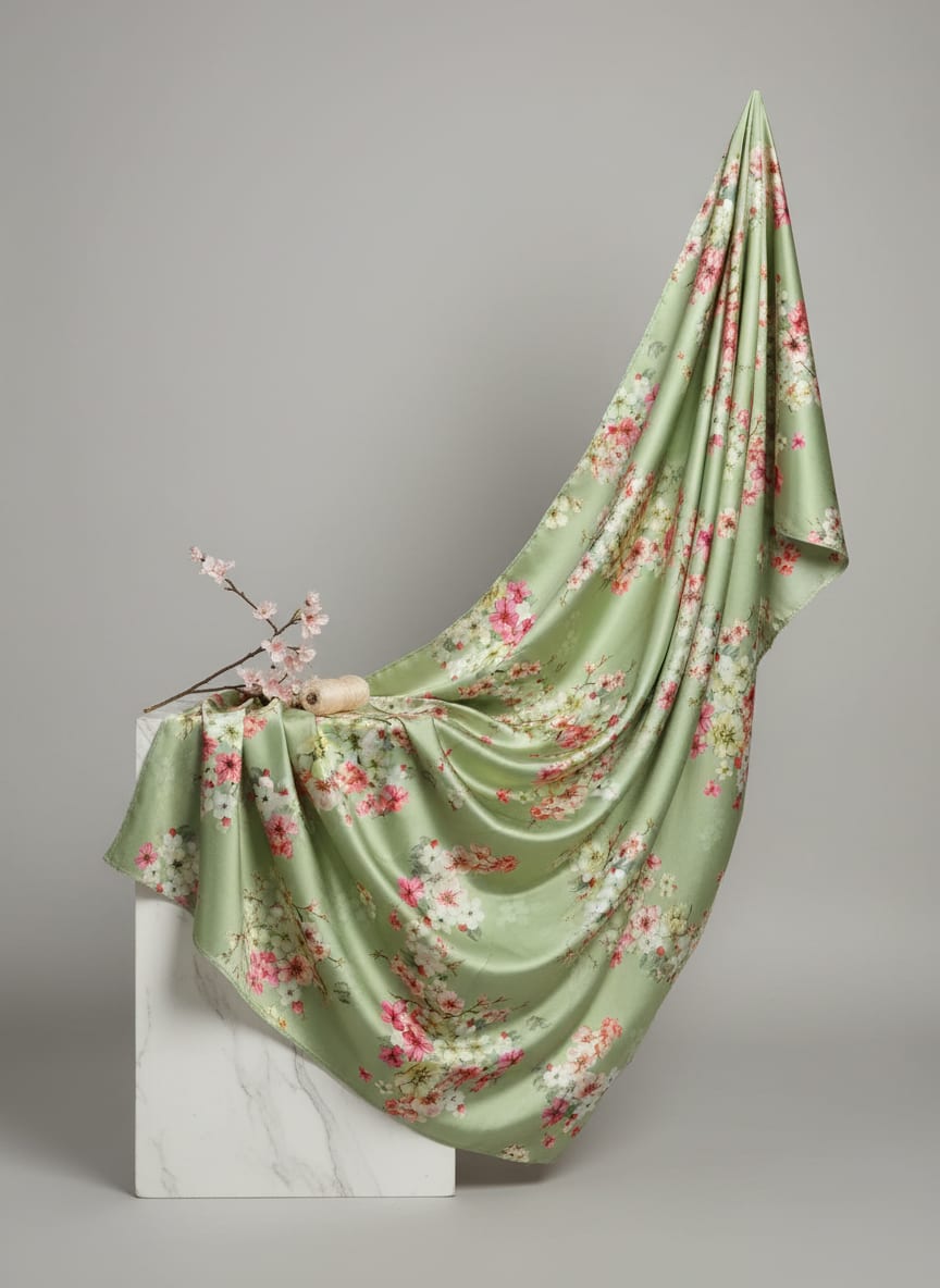 Multi Colour Tiny Beautiful Chintz Printed Fabric - Japan Satin