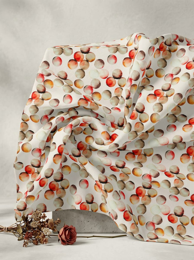 Multicolor Abstract Watercolor Dots Pure Cotton Digital Printed Fabric
