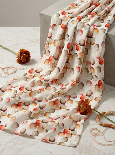 Multicolor Abstract Watercolor Dots Pure Muslin Digital Printed Fabric