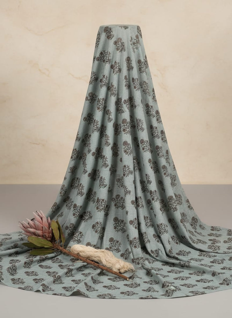 Seamless Indian Mughal Motif Flower Digital Printed Fabric - Pure Cotton