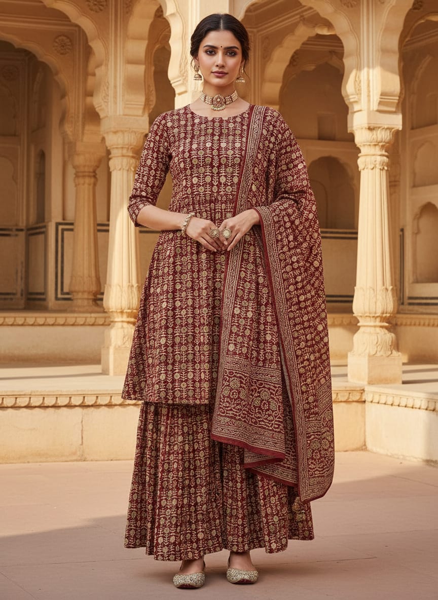 This fabric captures the spirit of heritage prints with an ethereal, airy drape.