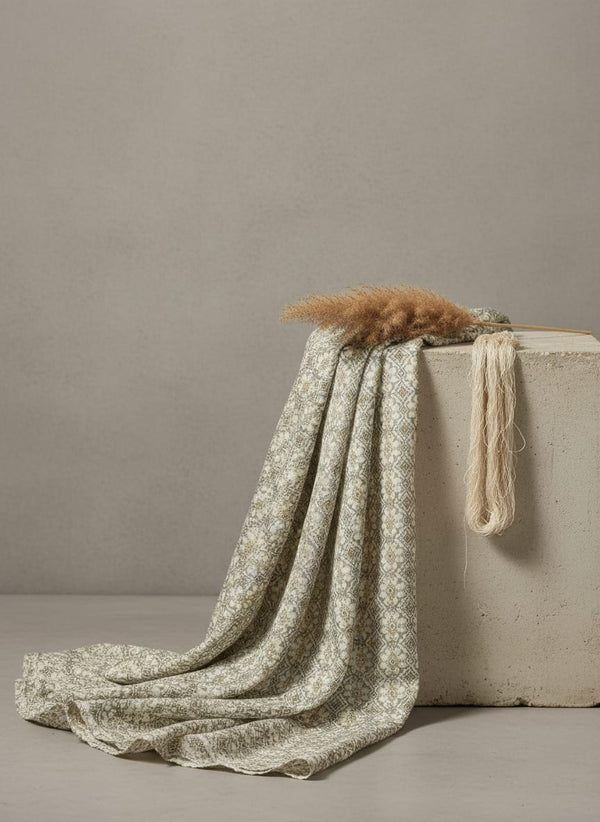 Royal Moroccan With Clover Pattern Digital Printed Fabric - Pure Chinon - Fabric Editorial Studio Flatlay Lookbook - PC-0-MA0410-106