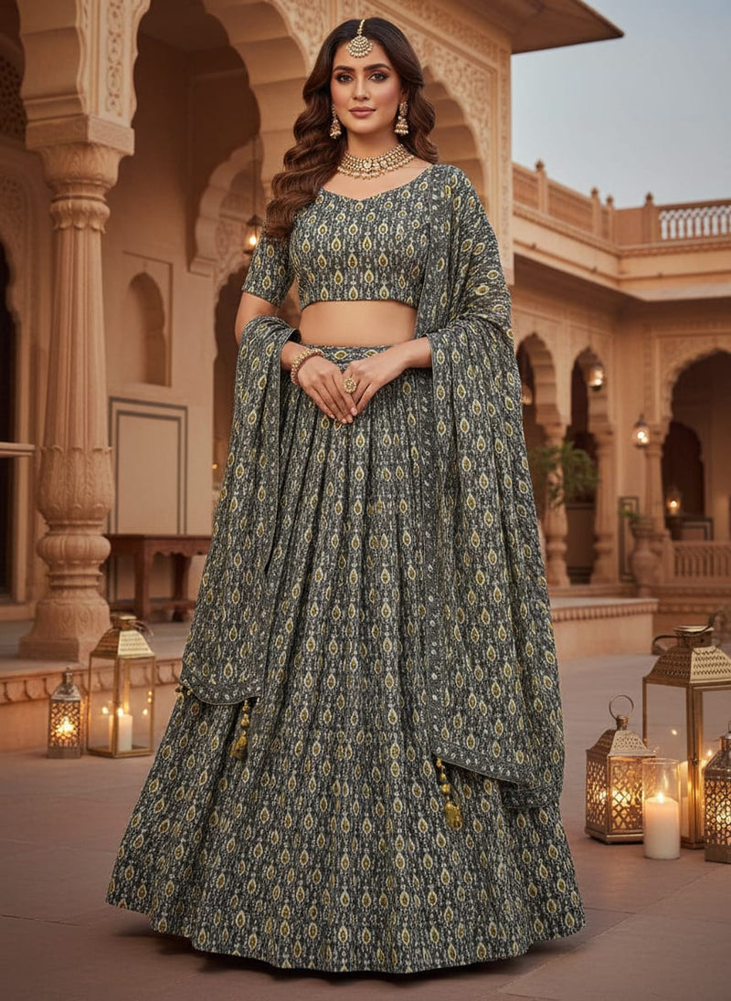 Retro Drop Effects Seamless Digital Printed Fabric - Upada Silk