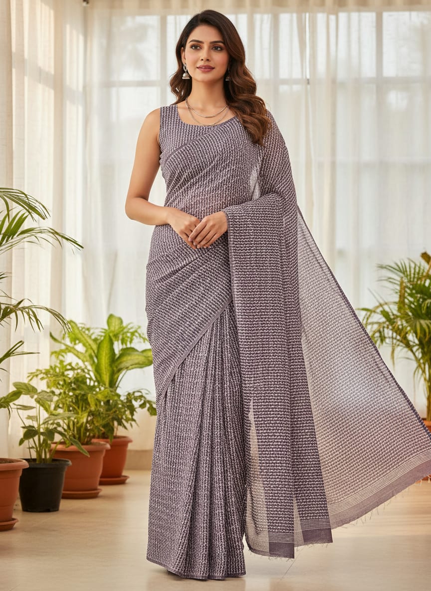 Seamless Link Abstract With Old Lavender Digital Printed Fabric - Weightless