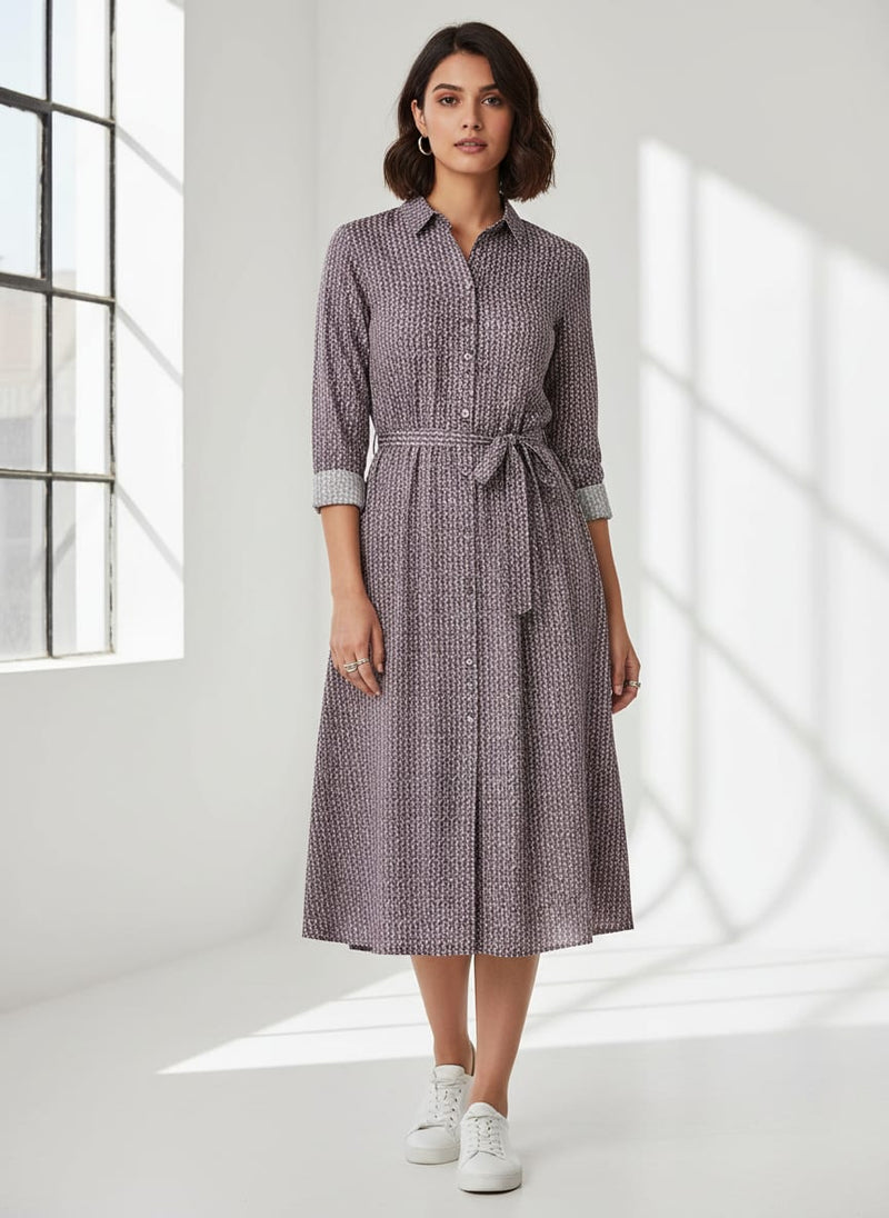 Seamless Link Abstract With Old Lavender Digital Printed Fabric - Pure Cotton
