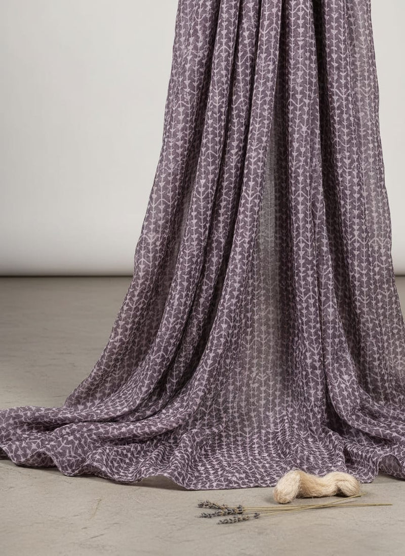 Seamless Link Abstract With Old Lavender Digital Printed Fabric - Pure Muslin