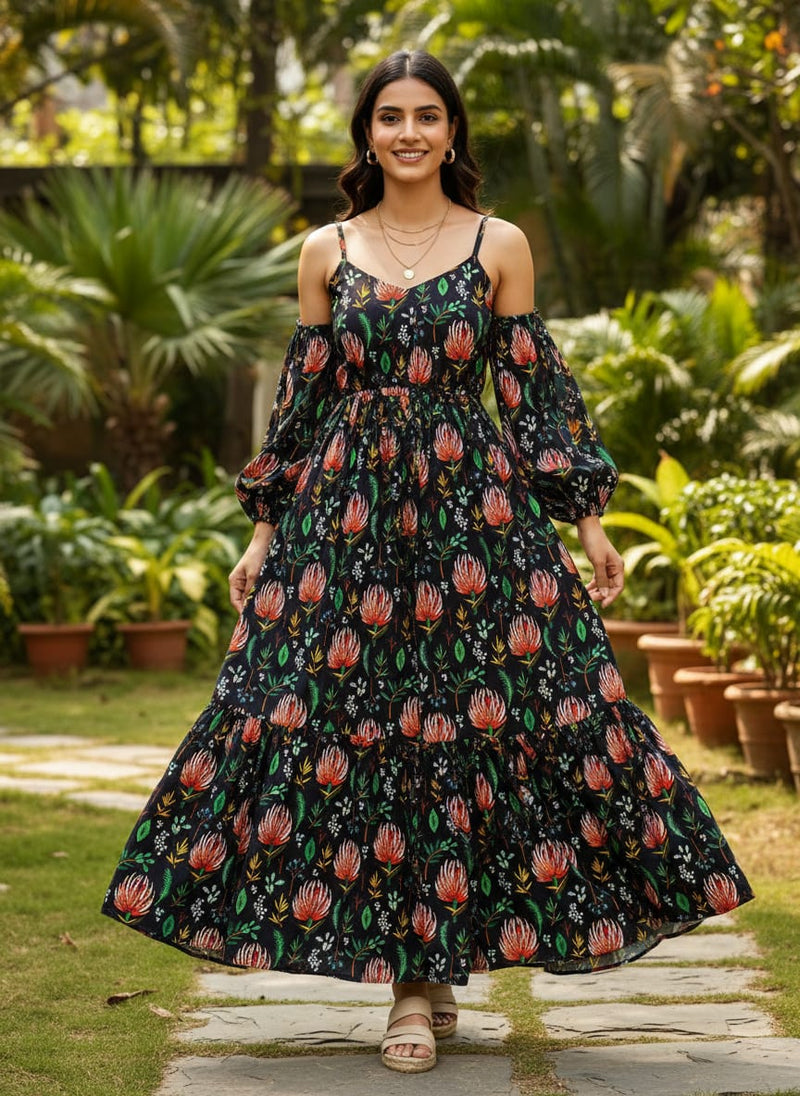 Lovely Lotus Digital Printed Fabric