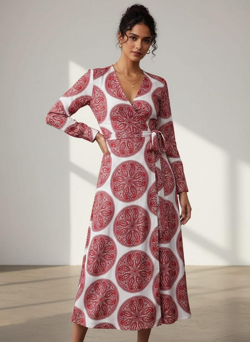 Oriental Paisley Patterns Digital Printed Fabric - Rayon
