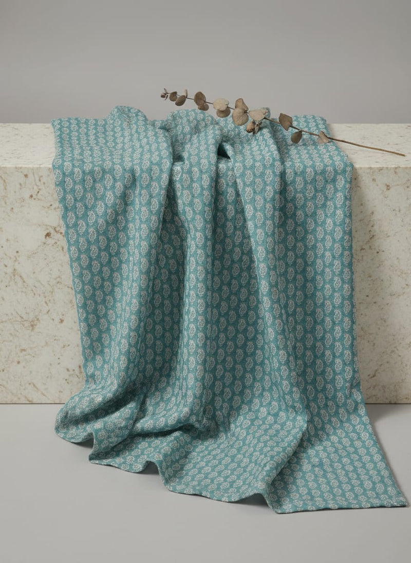 Morden Mango Leaves With Gumbo Colour Digital Printed Fabric - Kora Silk