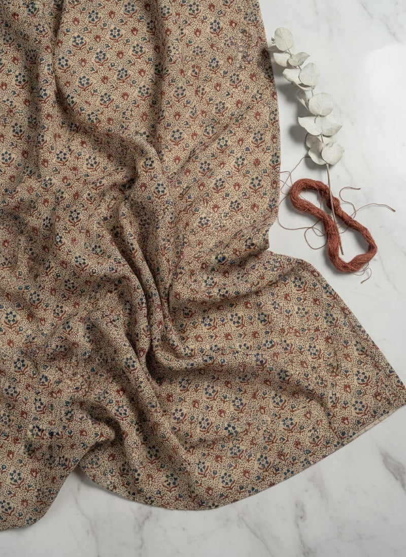 Smile Sunflower With Tiny Doted Digital Printed Fabric - Pure Georgette