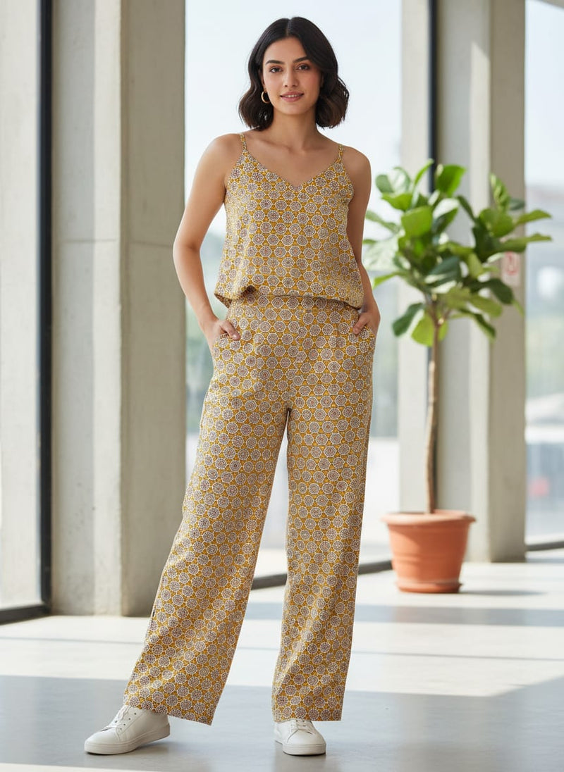 Combination Of Hexagon And Triangle Digital Printed Fabric - Cotton